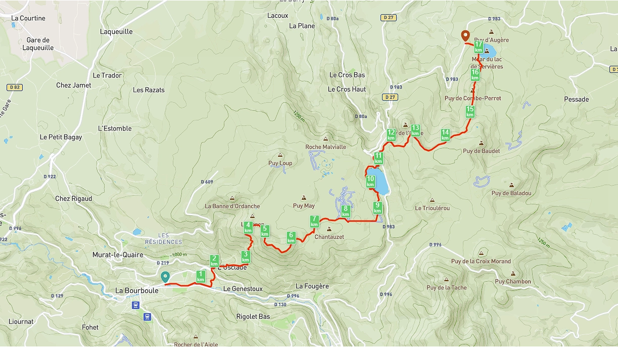 Carte du parcours - jour 1